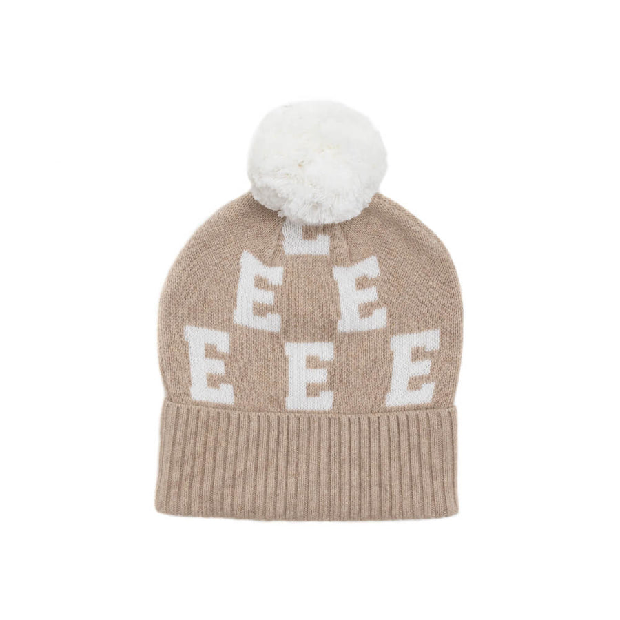 NamelyCo Alpha Beanie - Light Camel & Ivory