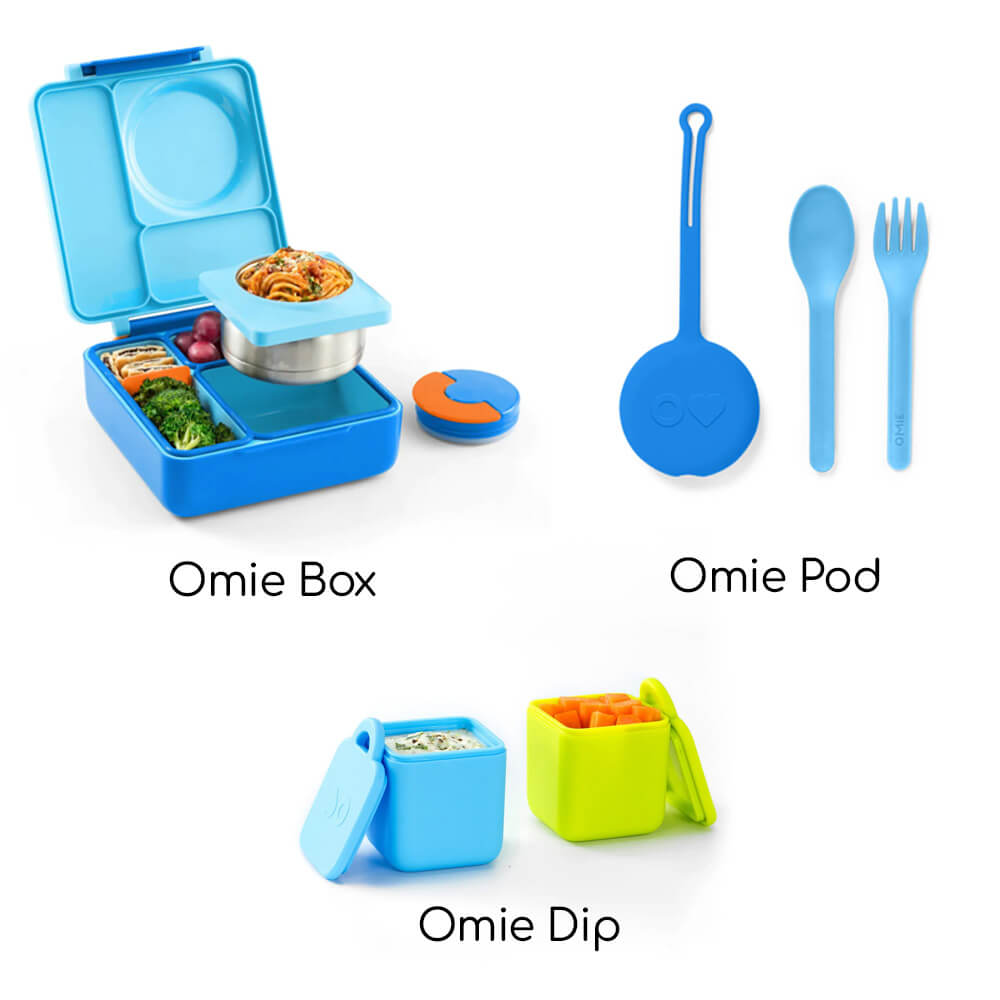 Custom Omiebox Bento Box for Kids Personalized Lunch Box Blue Sky Insulated Bento  Lunch Box With Leak Proof Thermos Food Jar 