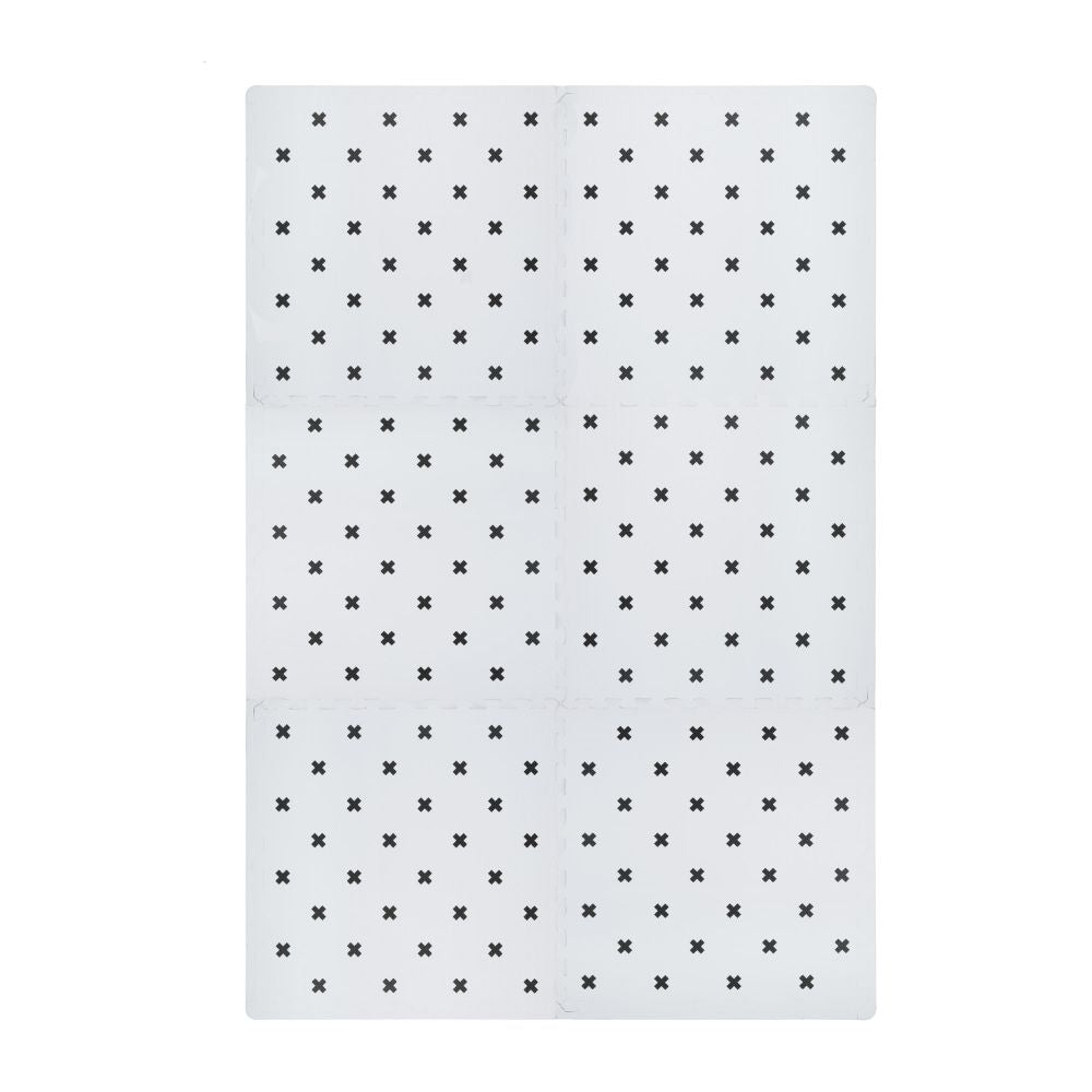 Kind&Me Interlocking Playmat Cross Print Grey