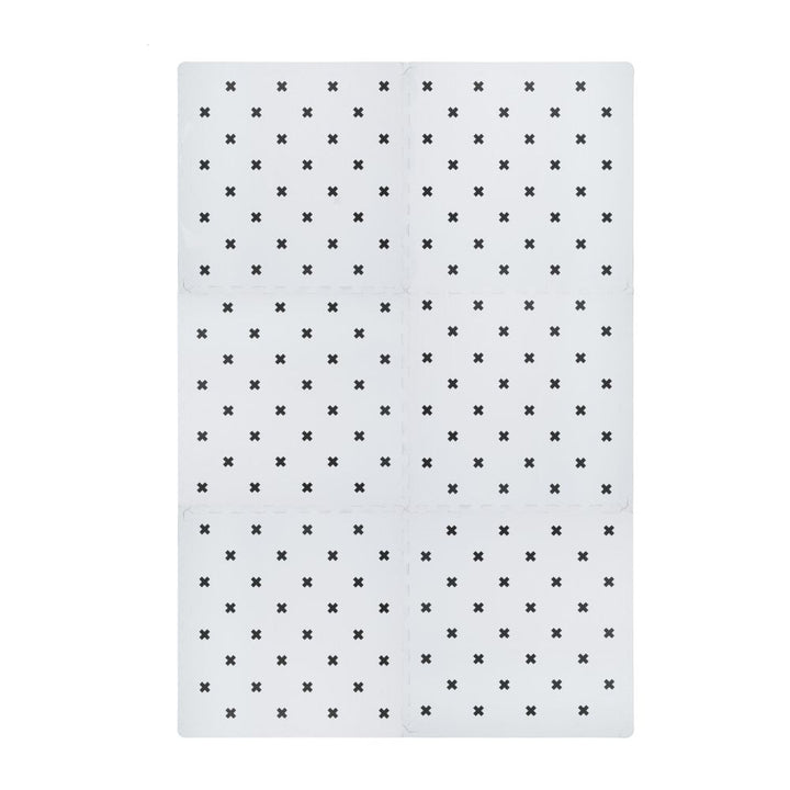 Kind&Me Interlocking Playmat Cross Print Grey