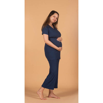 Block Hop Maternity Pants - Blue