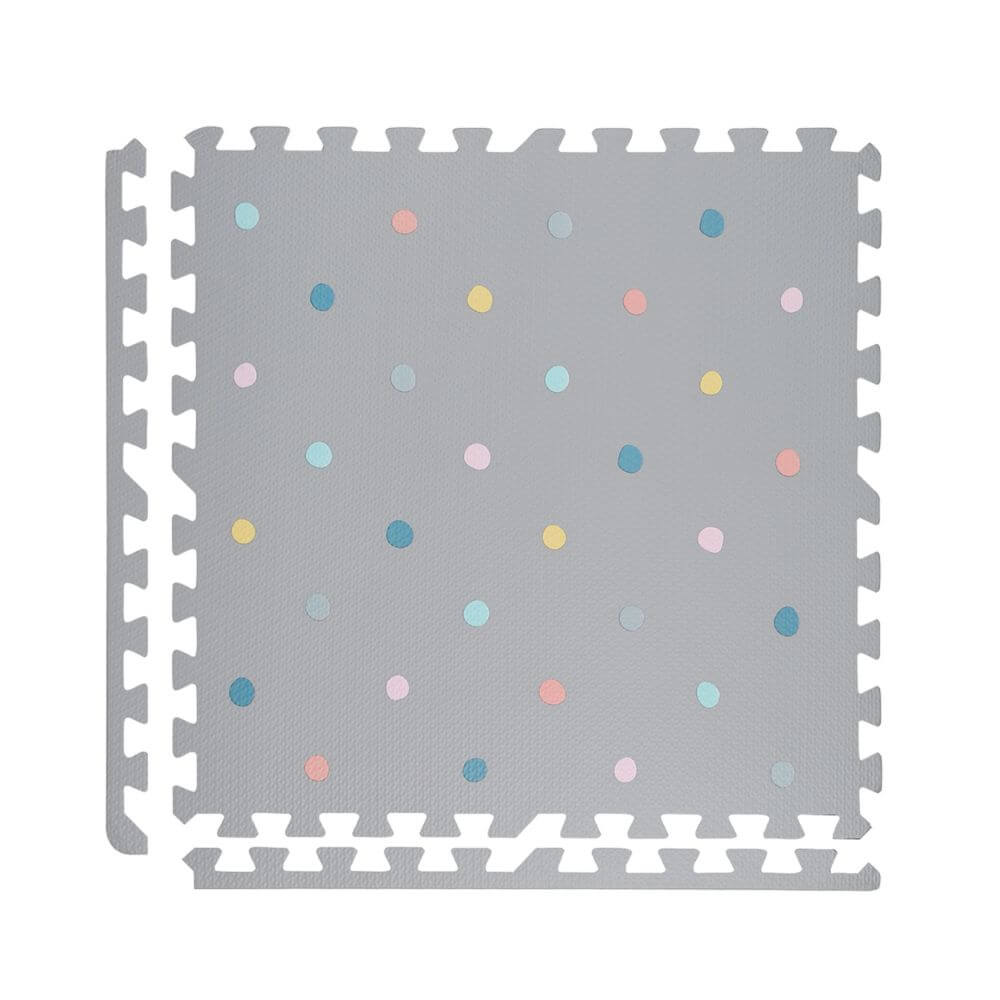 Kind&Me Interlocking Playmat Polka Dot Grey