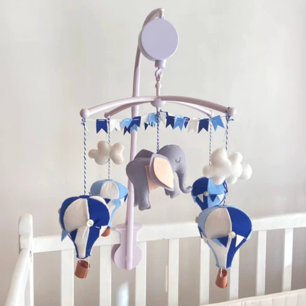 GWD Kids Blue Hot Air Balloon Cot Mobile