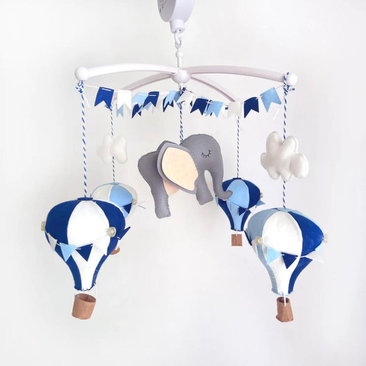 GWD Kids Blue Hot Air Balloon Cot Mobile