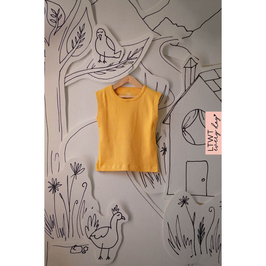 Love the World Today Everyday kids unisex sleeveless tee - Yellow