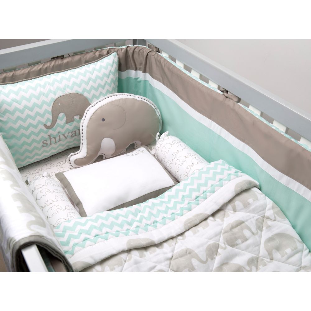 Masilo Organic Cotton Cot Bedding Set – Elephant Parade