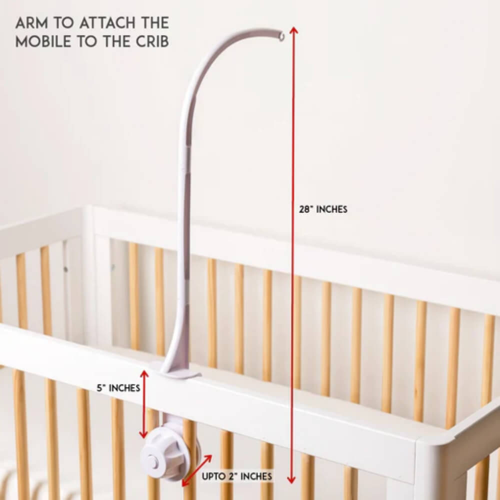 GWD Kids Felt Monochrome Animals Baby Cot Mobile