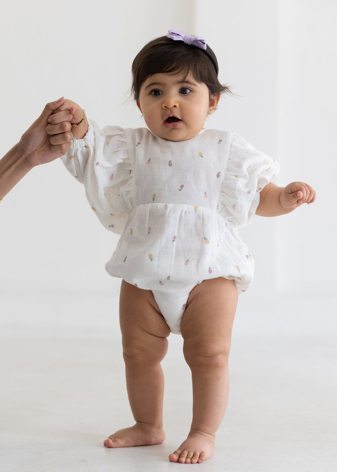 Rattle &amp; Co. Magic Meadowns Puff Sleeve Romper