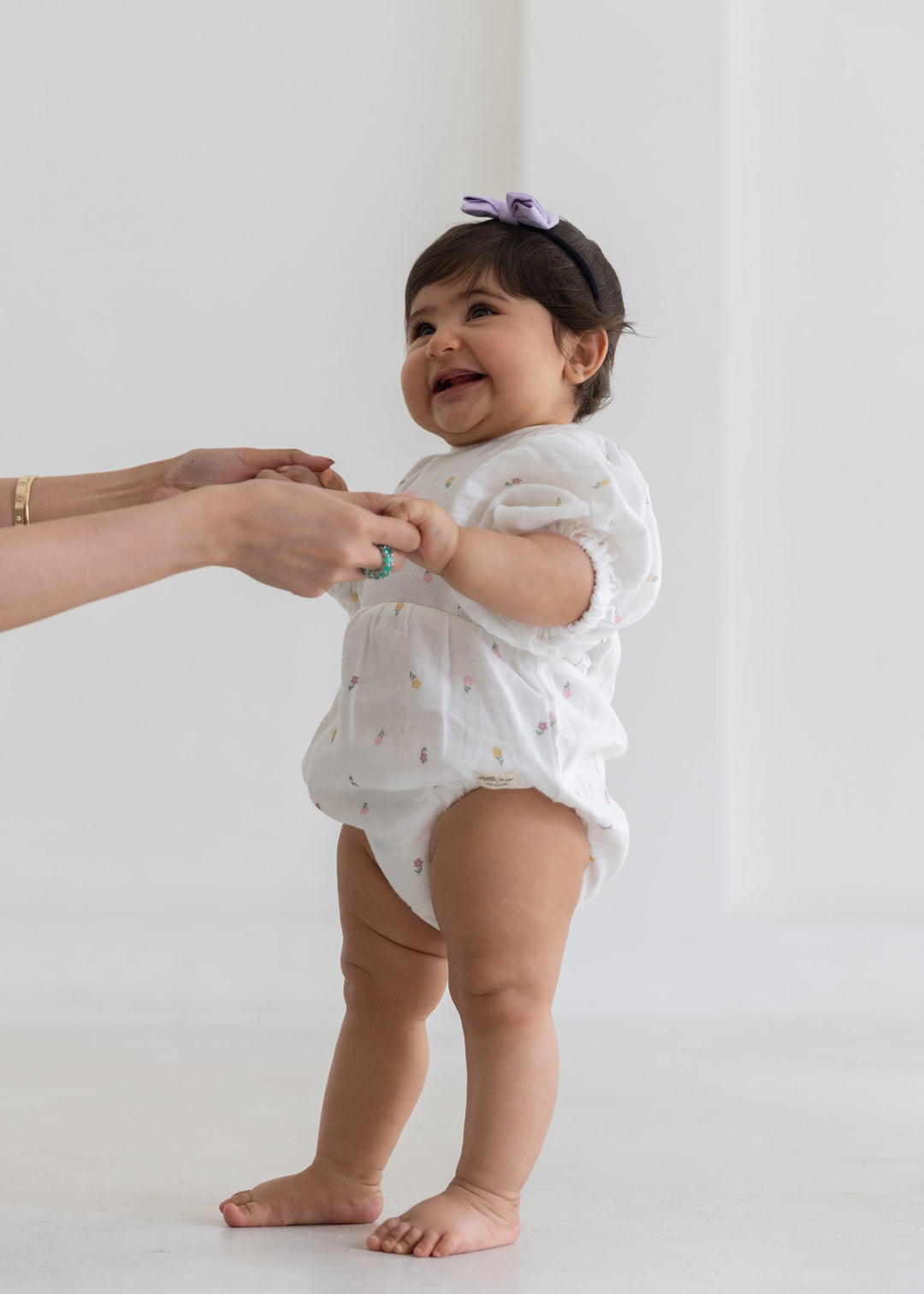 Rattle &amp; Co. Magic Meadowns Puff Sleeve Romper