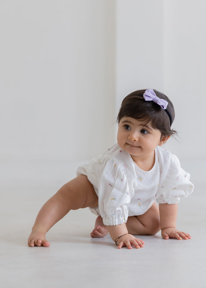 Rattle &amp; Co. Magic Meadowns Puff Sleeve Romper