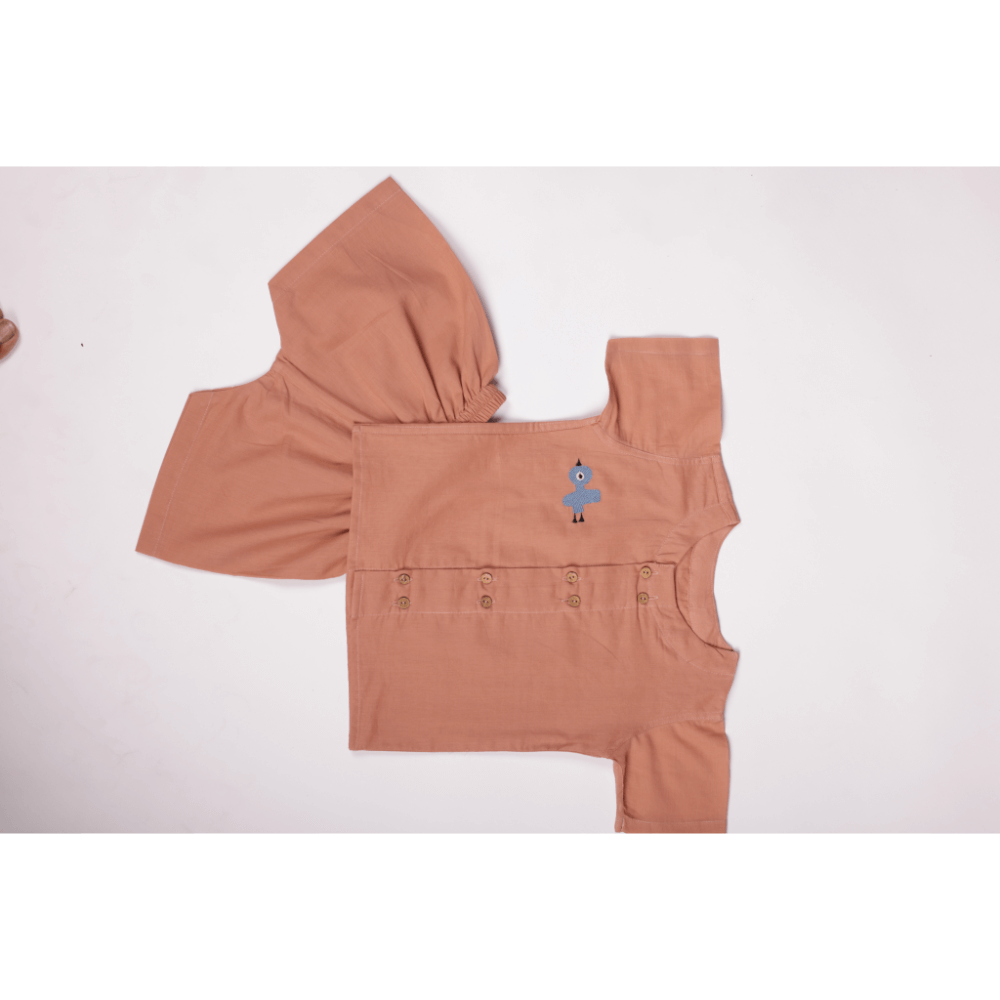 Bhaakur The Blue Bird Voile Jhabla Set