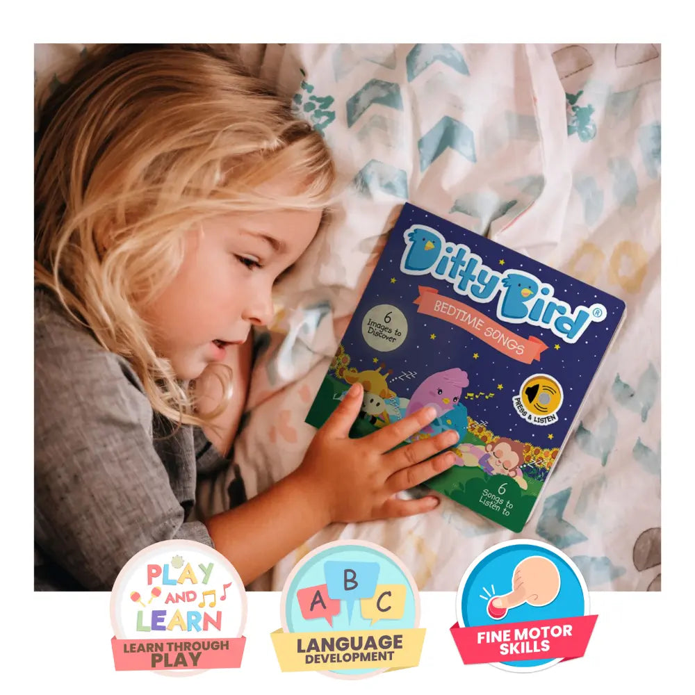 Ditty Bird Musical Book - Fun &amp; Interactive Nursery Rhyme Book for Toddlers, Baby Sound &amp; Music Book, 12M+, USB-C Rechargable - Bedtime Songs