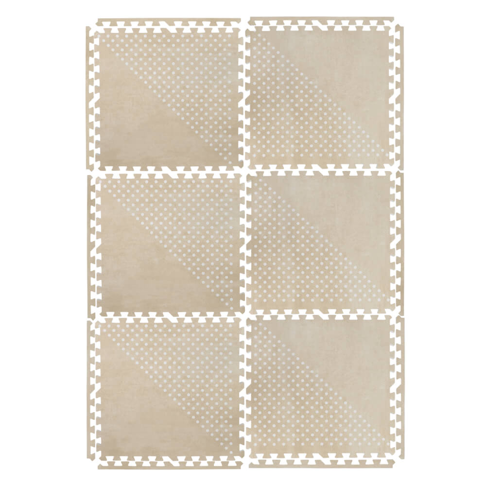 White Patterned Polka in Beige - Shapes