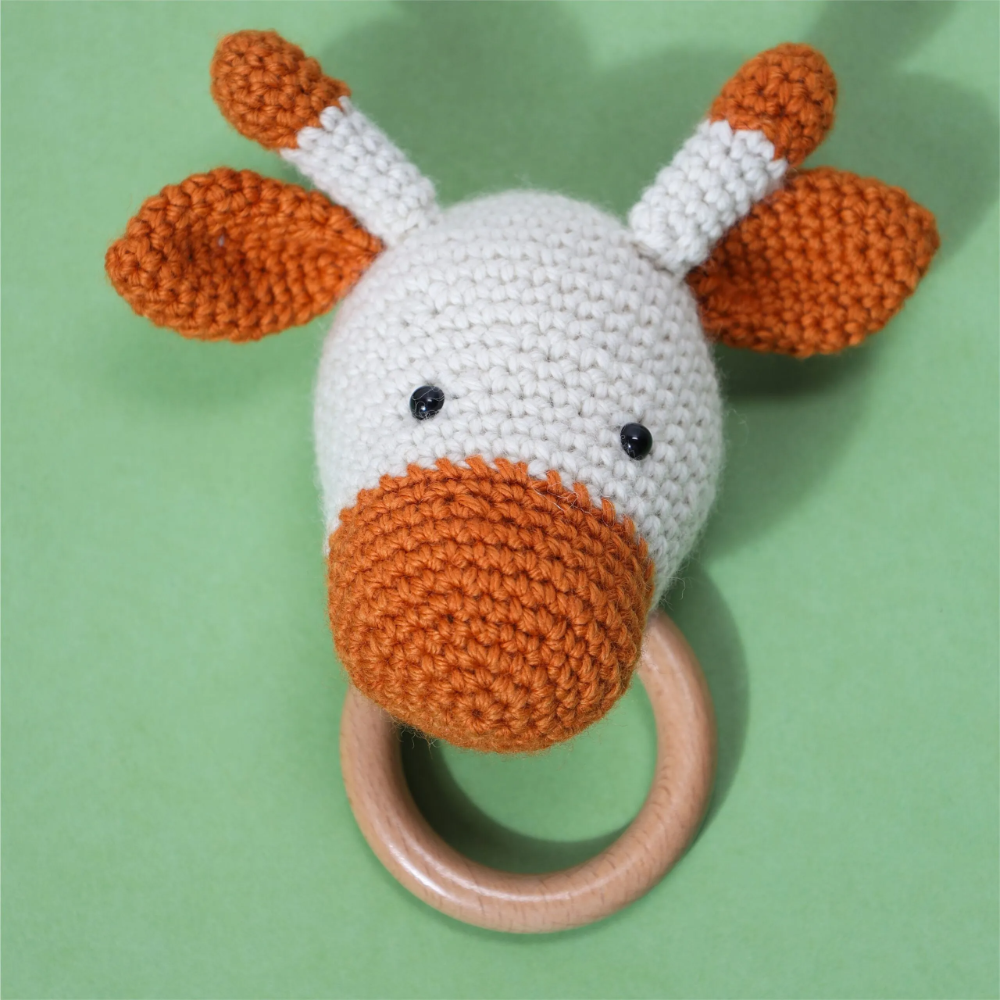 Furr Balls Crochet Rattle With Teething Ring