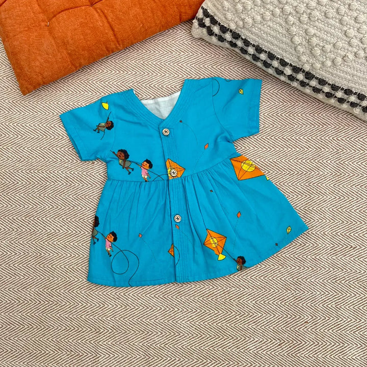 Bhaakur Organic Cotton Frock| Infants and Toddlers| Kite Print