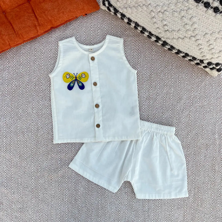 Bhaakur Organic Cotton Butterfly Jhabla Set