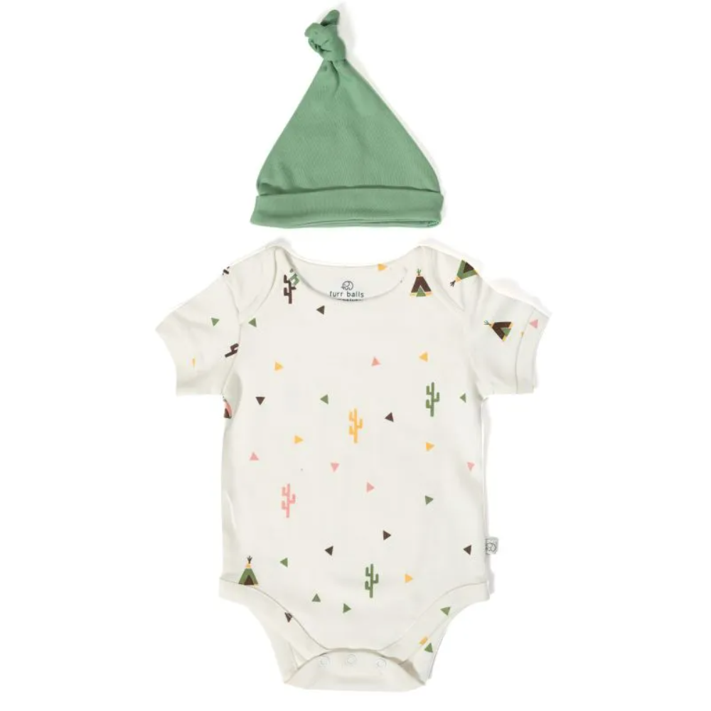 Furr Balls Happy Camper Bodysuit - White