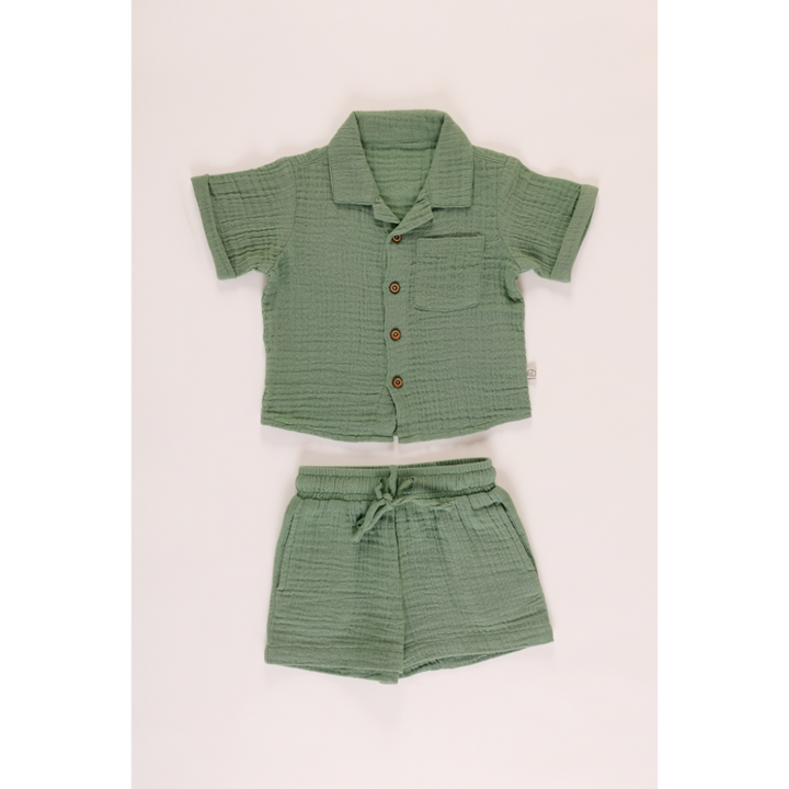 Furr Balls Collared Shirt &amp; Shorts Set