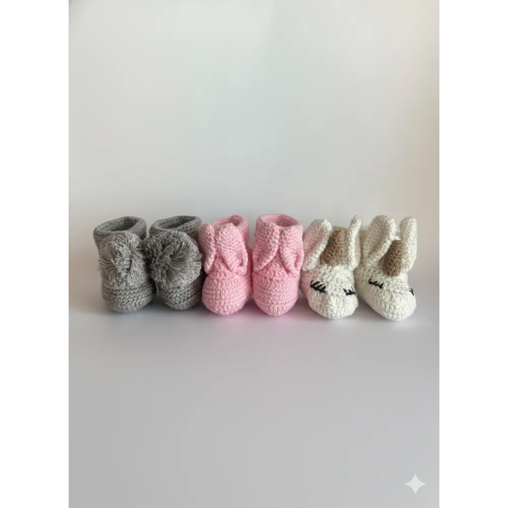 Furr Balls Crochet Booties - Pack of 3