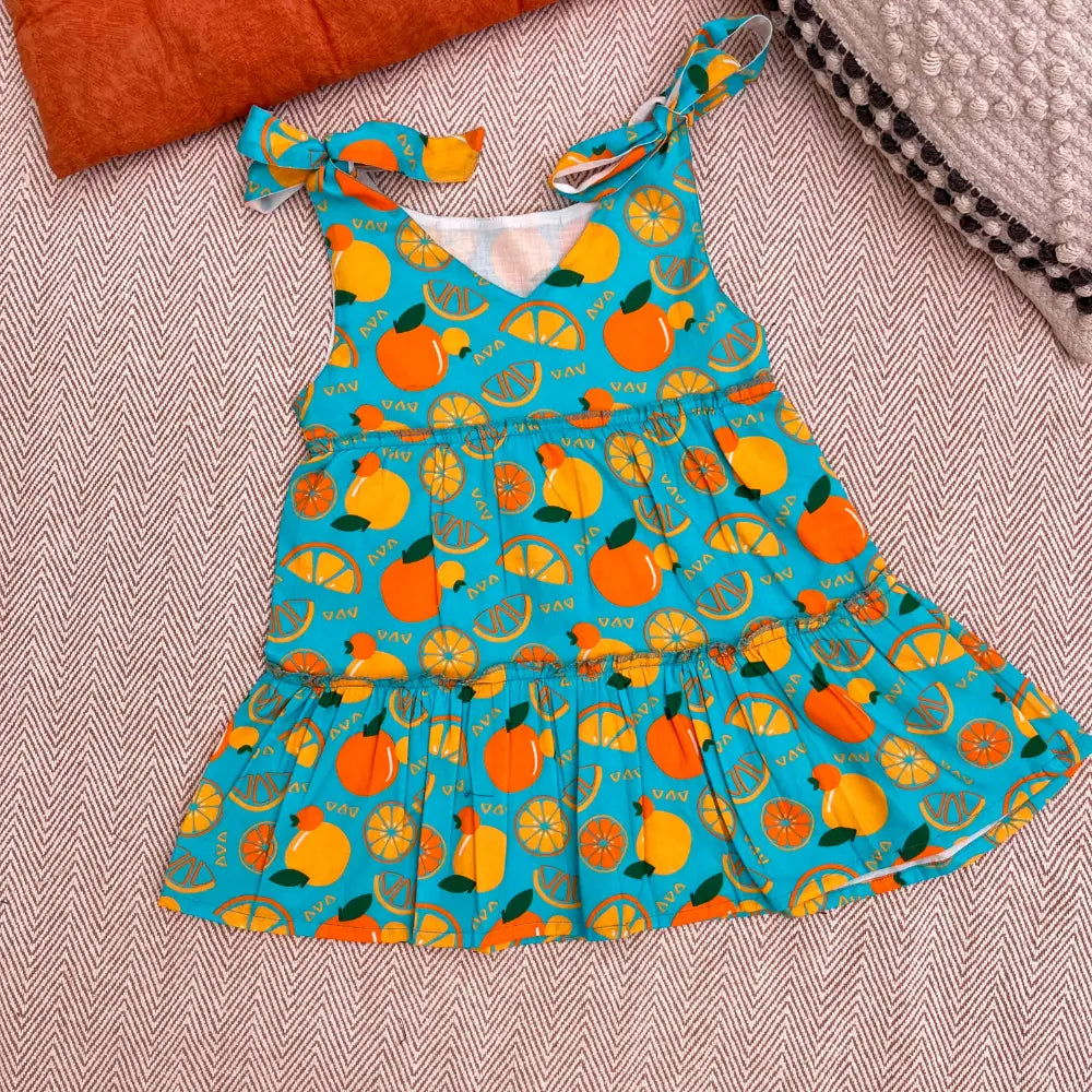 Bhaakur Organic Cotton Frock| Infants and Toddlers| Dancing Oranges