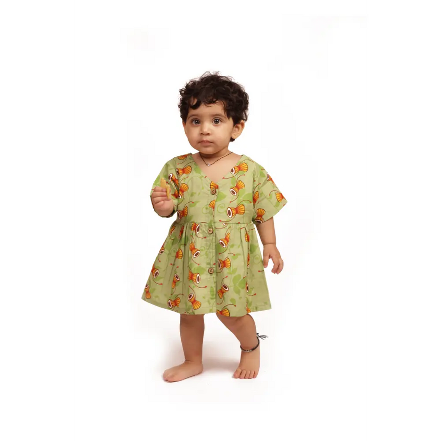 Bhaakur Organic Cotton Frock| Infants and Toddlers| Damru