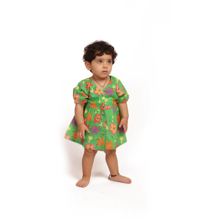 Bhaakur Organic Cotton Frock|Infants and Toddlers| Spring Floral