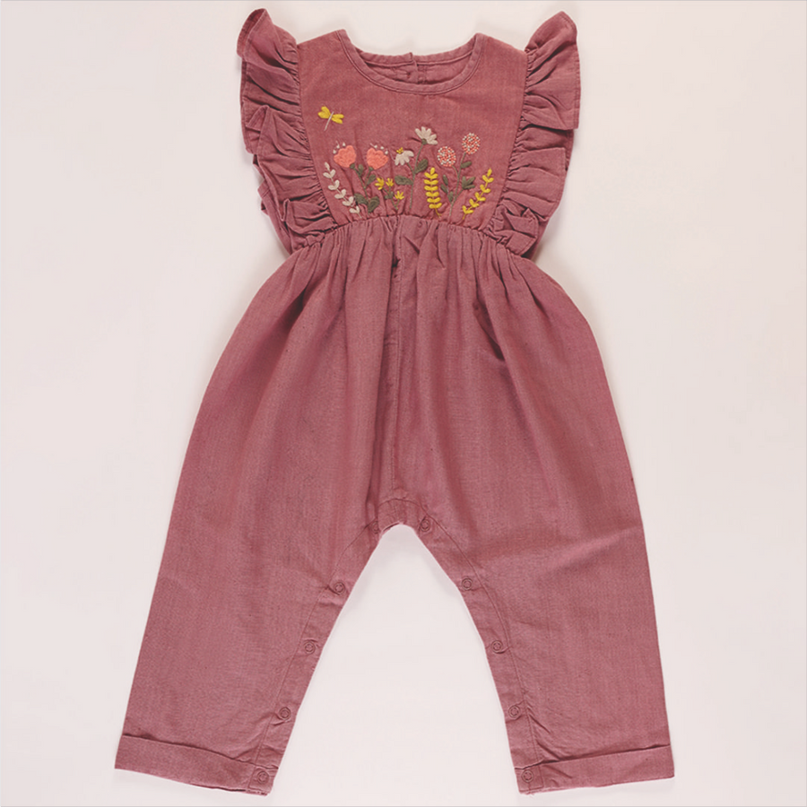 Furr Balls Embroidered Sleeveless Jumpsuit