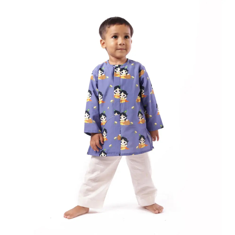 Bhaakur Chanderi 'Nanha Krishna' Kurta Set for Boys