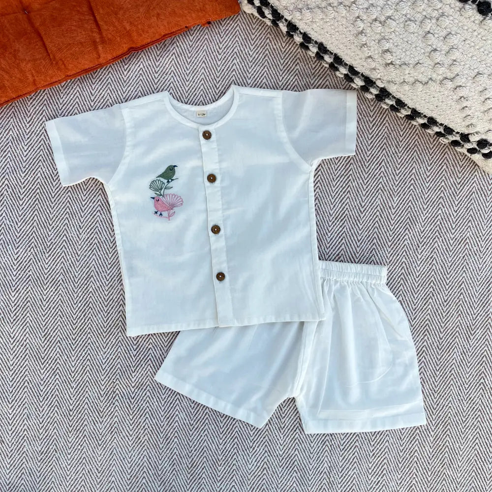 Bhaakur Organic Cotton Bird Jhabla Set