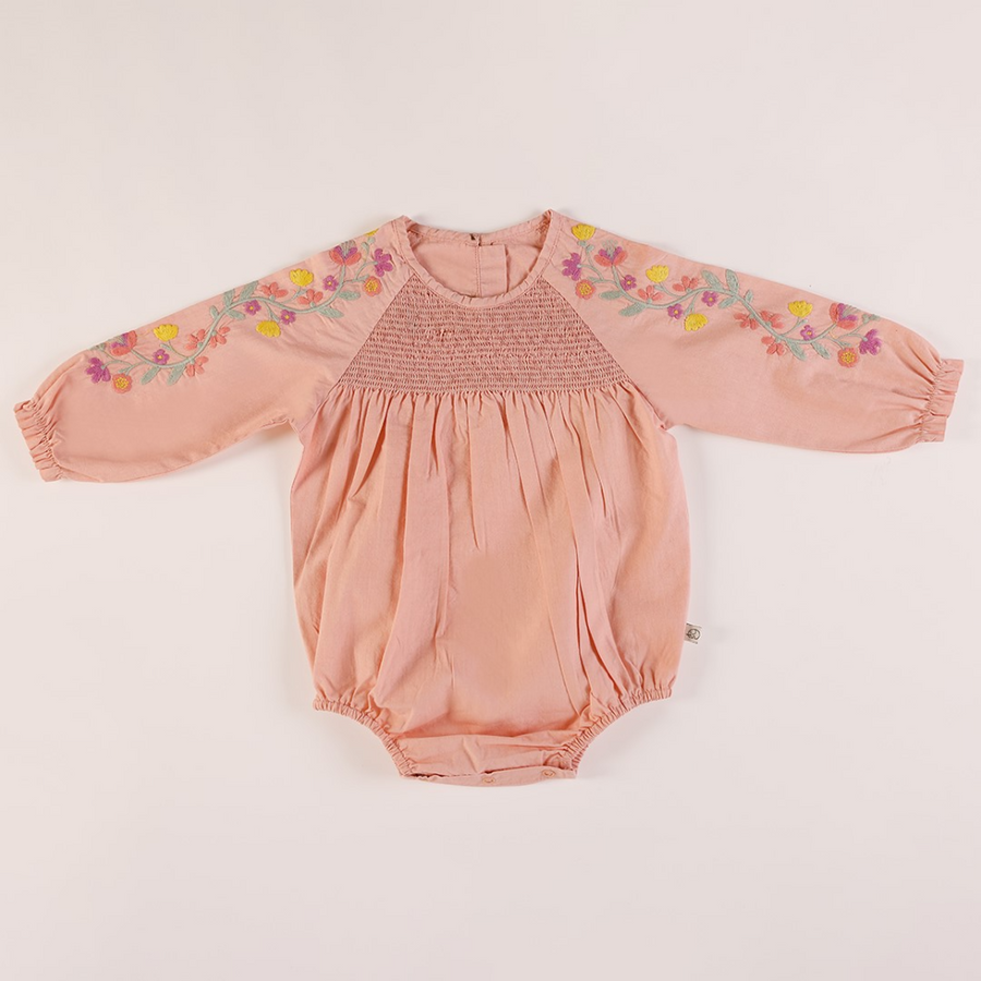Furr Balls Full Sleeves Romper - Pink