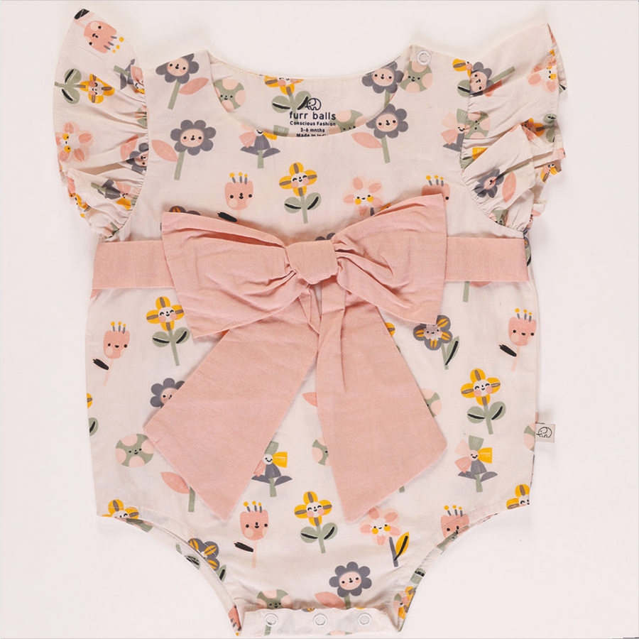 Furr Balls Garden Of Dreams Romper With a Bow
