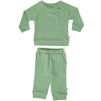 Furr Balls Cotton Jogger Set - Mineral Green