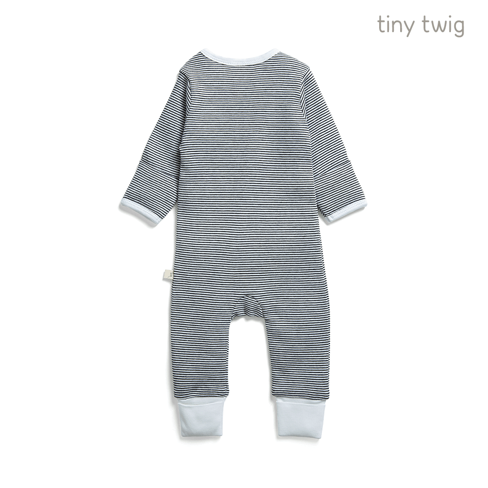 Tiny Twig Zipsuit L/S Graphite Stripes