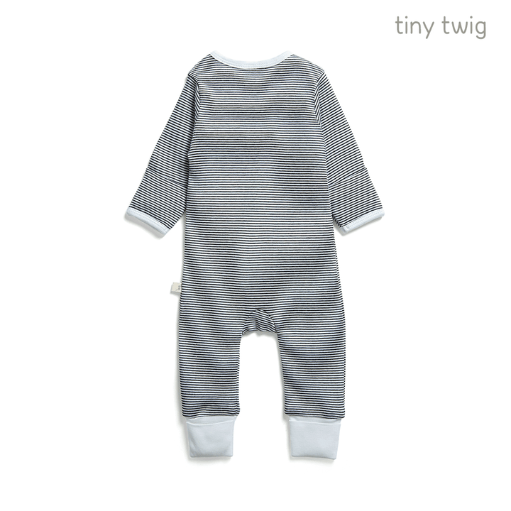 Tiny Twig Zipsuit L/S Graphite Stripes
