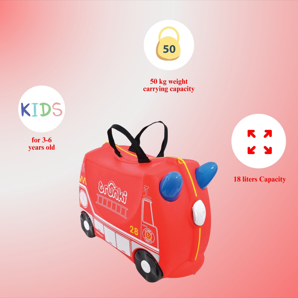Trunki Rideon - Frank Fire Engine Suitcase