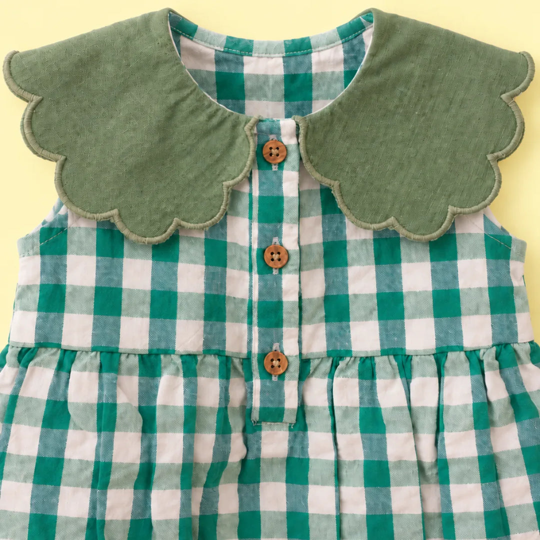Sweetlime By AS Sage Meadow Gingham Romper &amp; Bonnet Set For Girls
