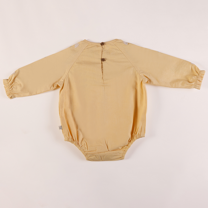 Furr Balls Full Sleeves Romper - Yellow