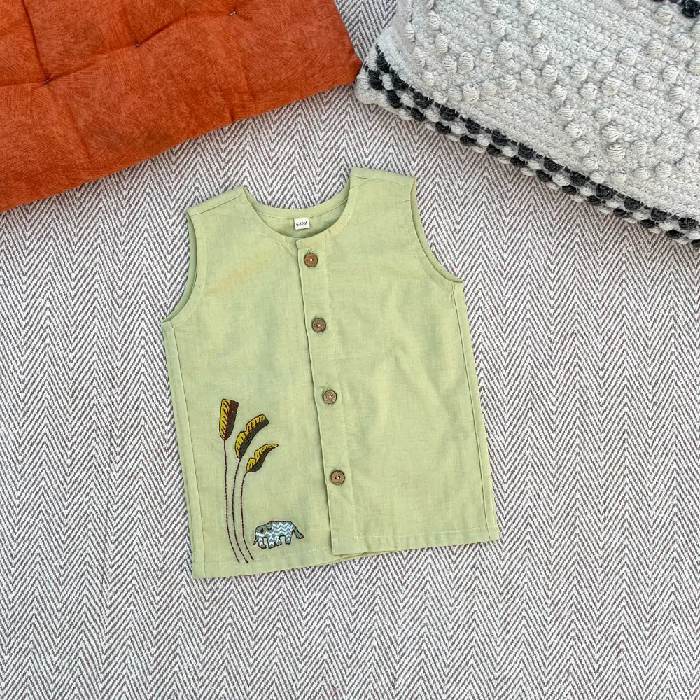 Bhaakur Organic Cotton Elephant Jhabla Set