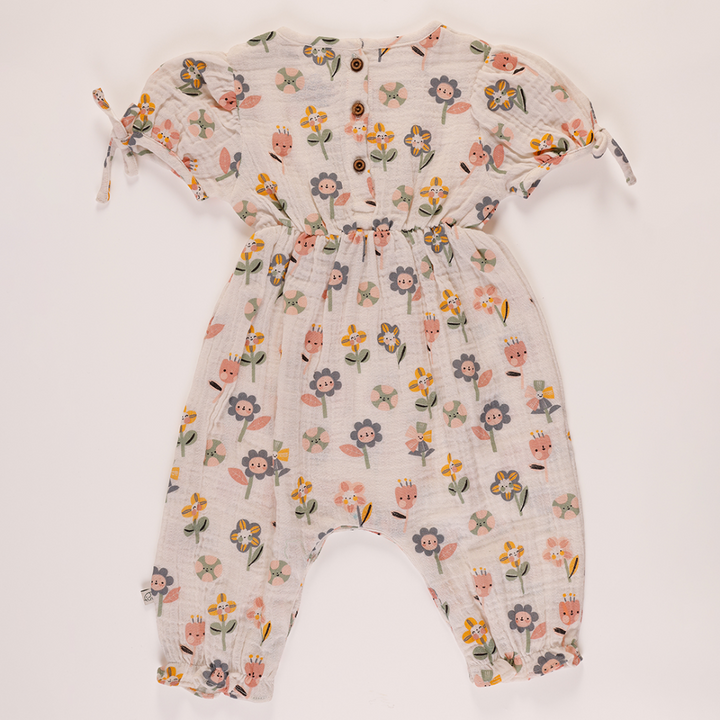 Furr Balls Half Sleeves Jumpsuit - Off White