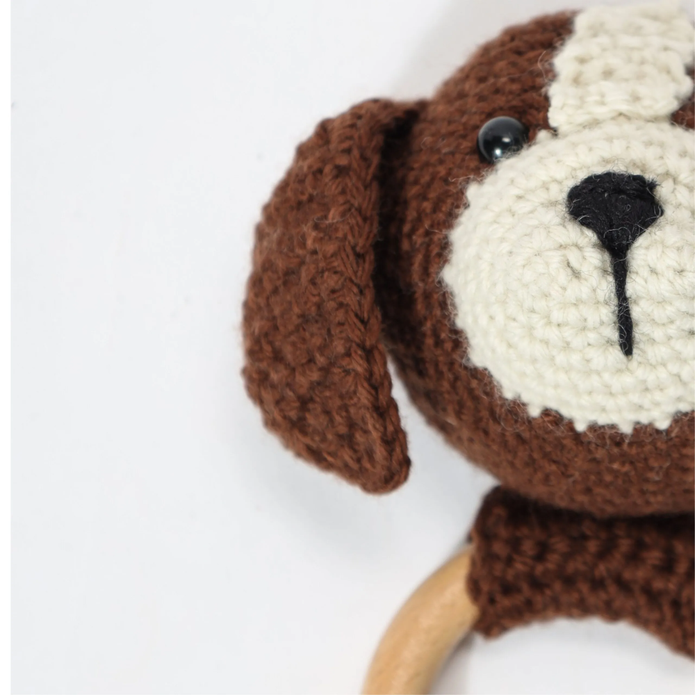 Furr Balls Crochet Rattle With Teething Ring