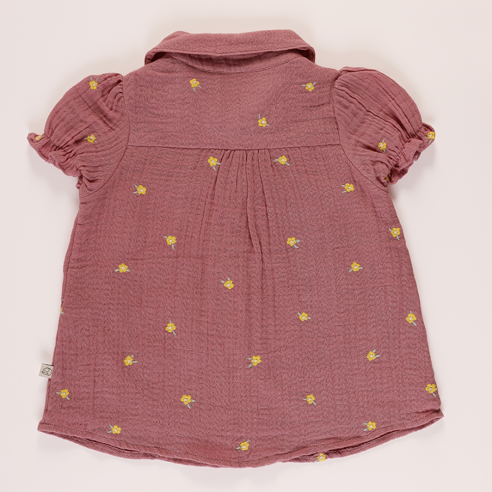 Furr Balls Peter Pan Collared Dress - Mauve Mist