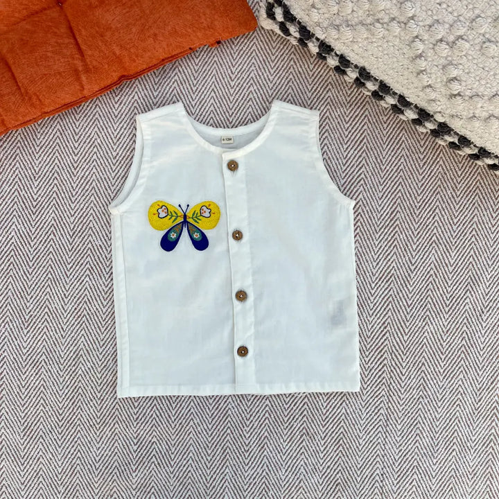Bhaakur Organic Cotton Butterfly Jhabla Set