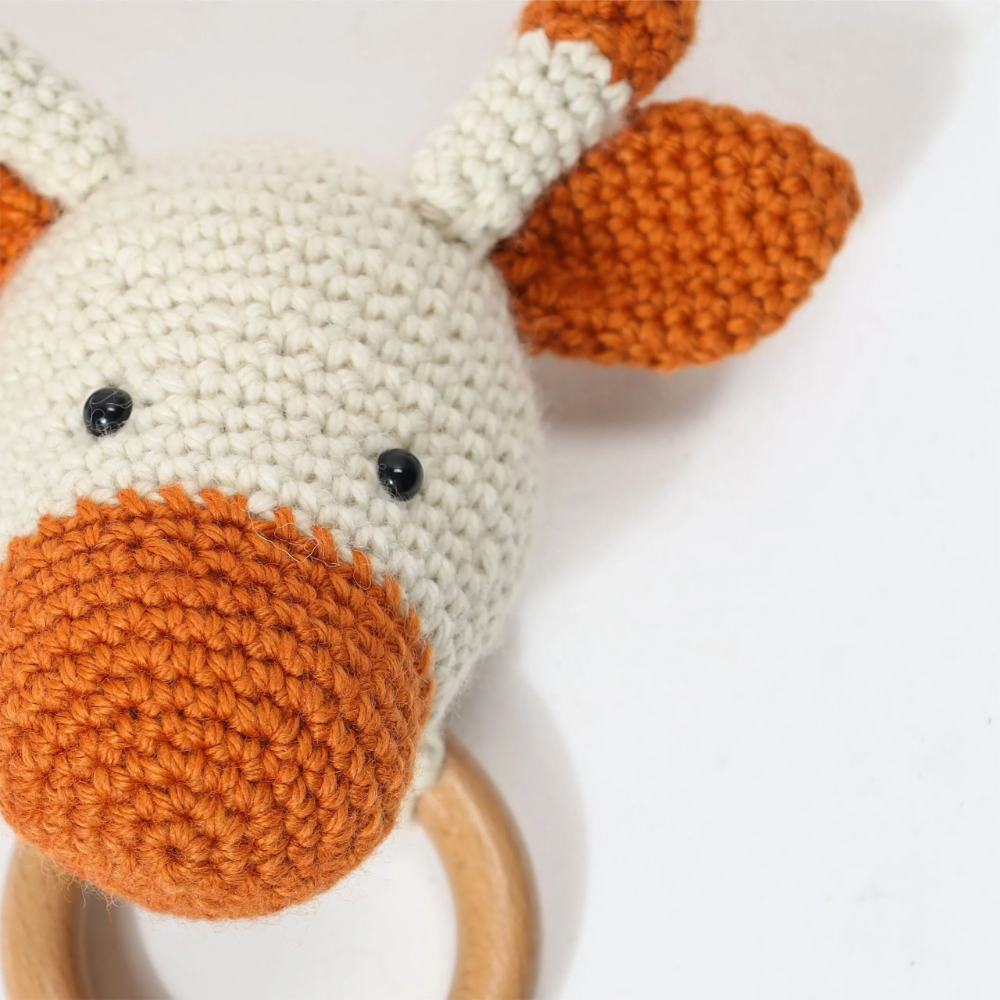 Furr Balls Crochet Rattle With Teething Ring