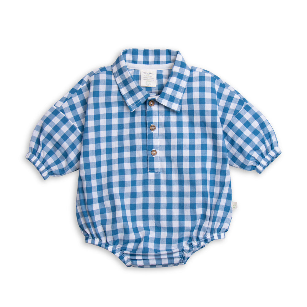 Tiny Twig Polo Bodysuit Faience Gingham