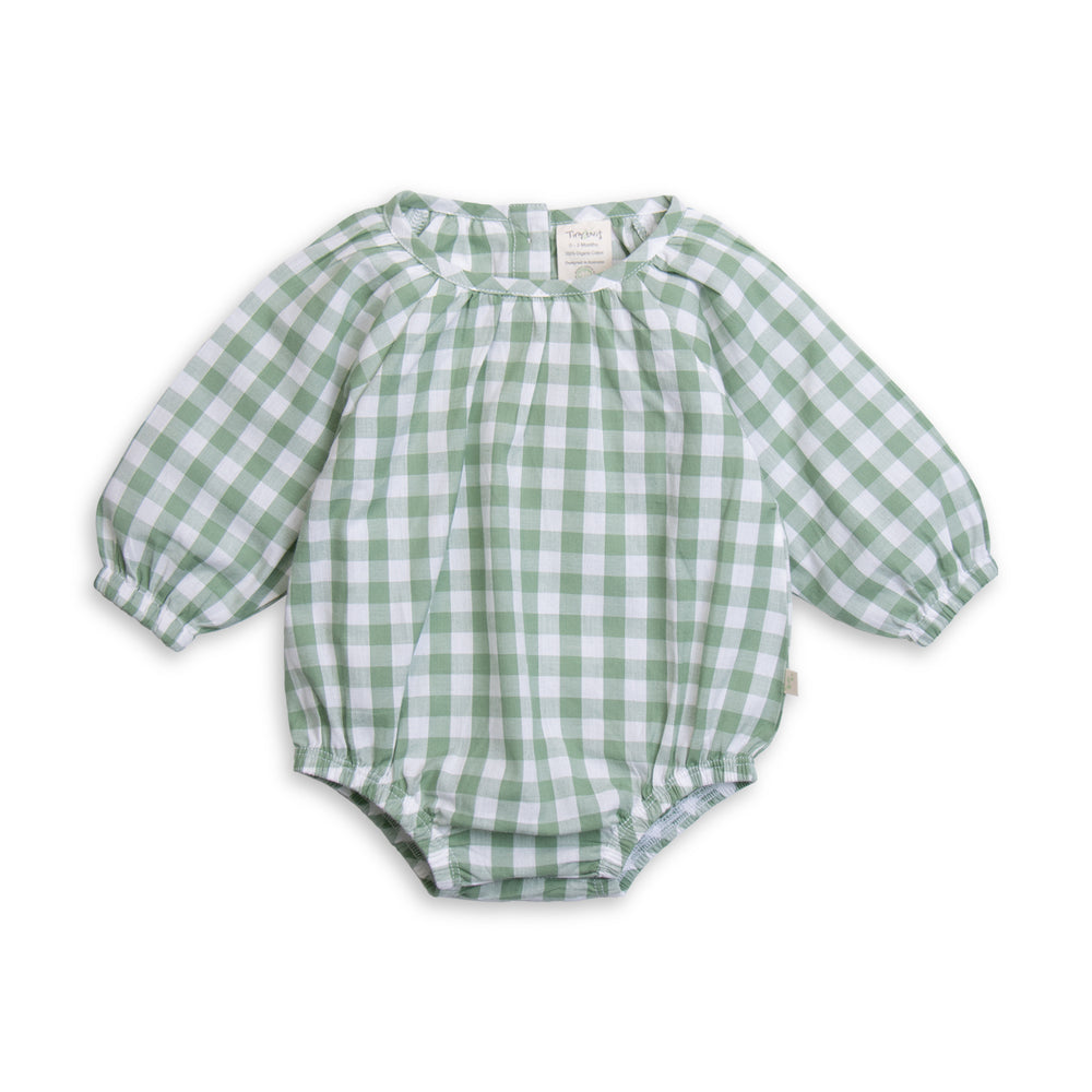 Tiny Twig Boho Bodysuit Basil Gingham