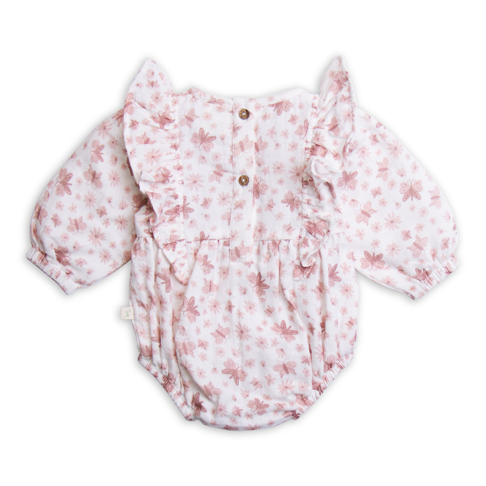 Tiny Twig Ruffle Bodysuit Butterfly AOP