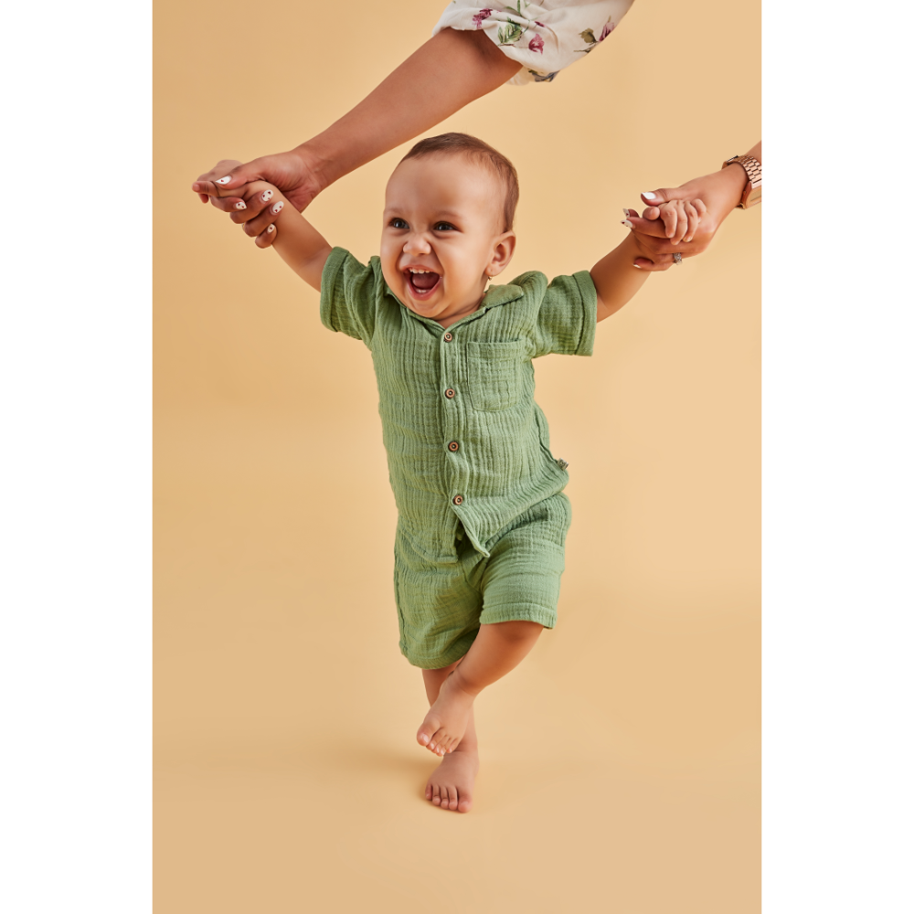 Furr Balls Collared Shirt &amp; Shorts Set
