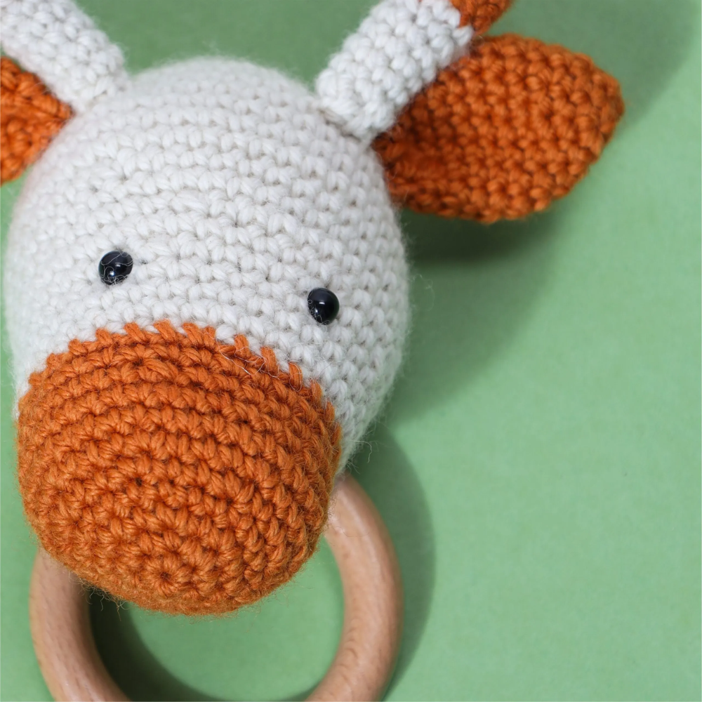 Furr Balls Crochet Rattle With Teething Ring