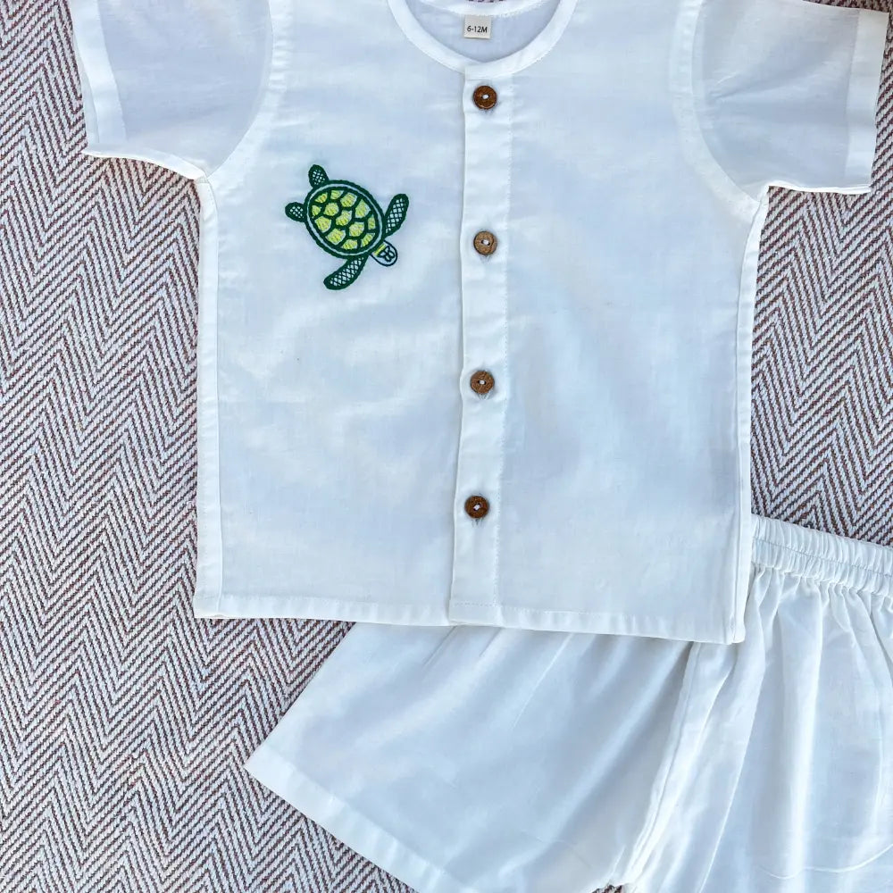 Bhaakur Organic Cotton Turtle Jhabla Set