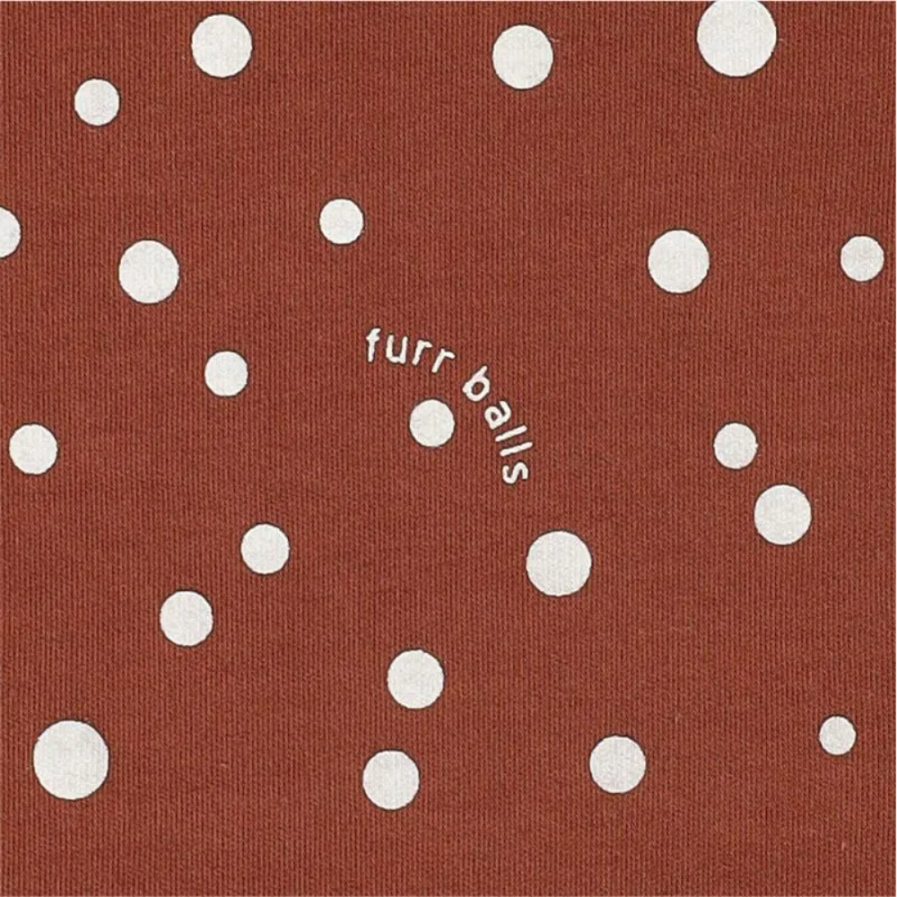 Furr Balls Printed Polka Dotted Bodysuit - Clove